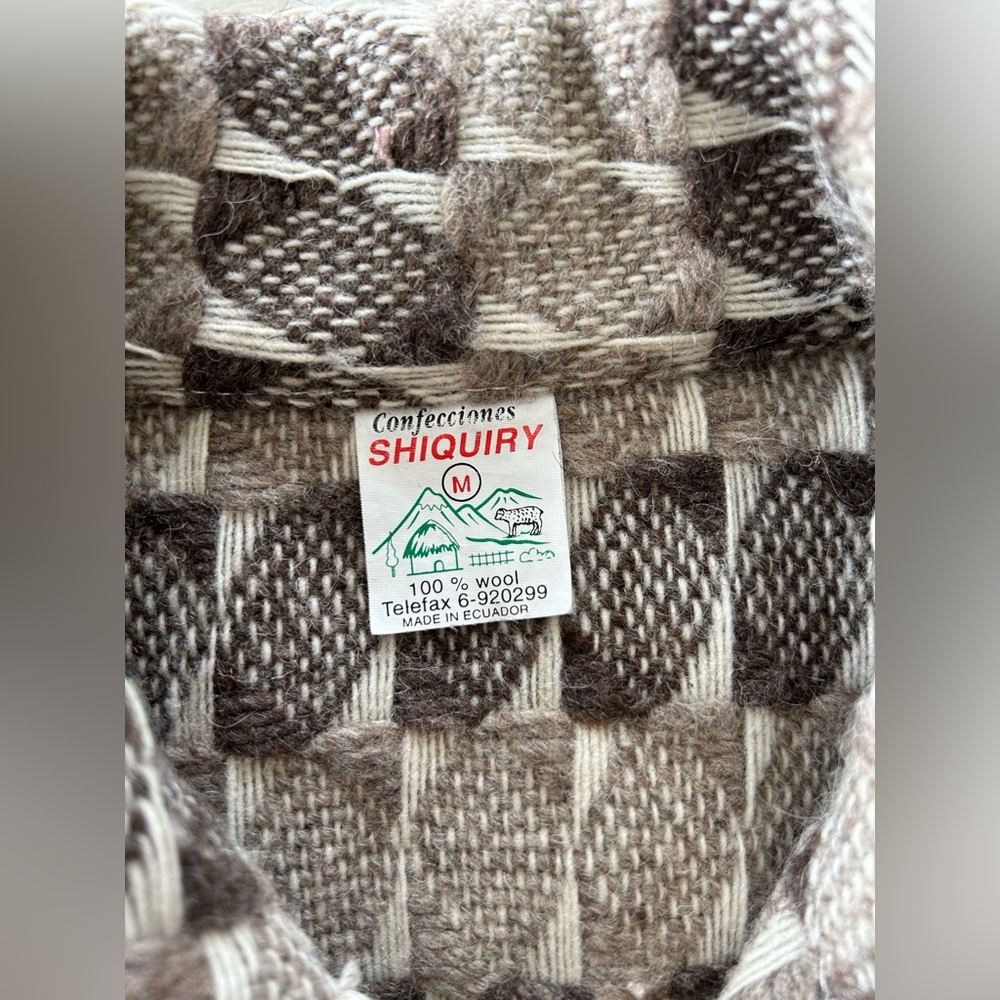 Confecciones Shiquiry | Vintage Wool Brown Checkered Jacket - Picture 5 of 8